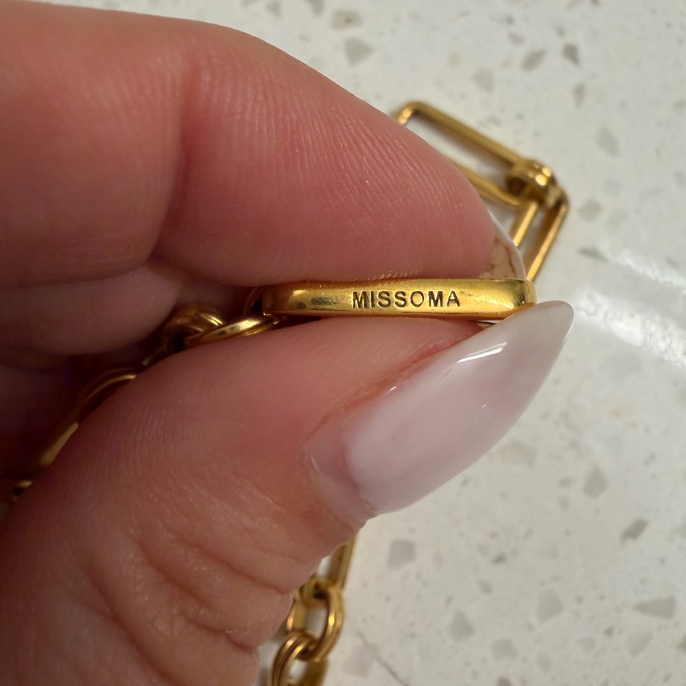 Missoma Gold Chain Necklace Paperclip Link - Picture 3 of 5